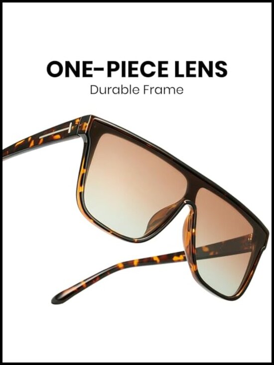 Oversized Polarized Square Sunglasses UV400 Unisex Shield Shades for Driving main image 6